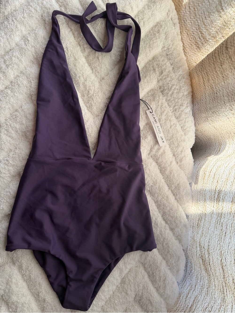 Cami and Jax Nage One Piece Luxury Swimwear Plum Rich Purple [M] NWT